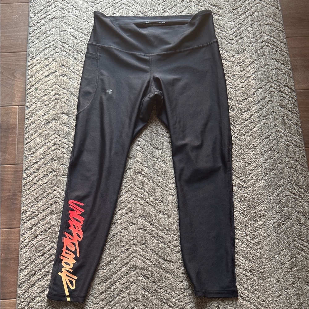 Under Armour Black Leggings with Vibrant Logo